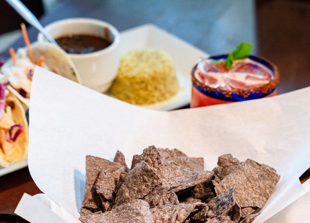 Siete Blue Corn Tortilla Chips with your dinner